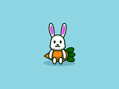 Cute Rabbit Logo Design animal animation brand design brand identity branding cute cute animals cute design design graphic design illustration logo logo design rabbit vector visual identity