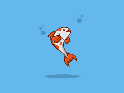 Cute Koi Fish Design Logo animals animation brand design brand identity branding cute animals design fish graphic design illustration koi logo logo design ocean sea vector visual identity
