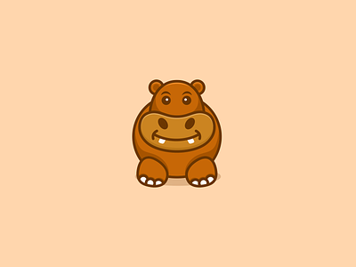 Cute Hippo Logo animals app branding cute design graphic design hippo illustration logo typography ui ux vector
