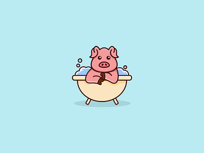 Cute Pig Design animal app branding cute design graphic design illustration logo pig typography ui ux vector