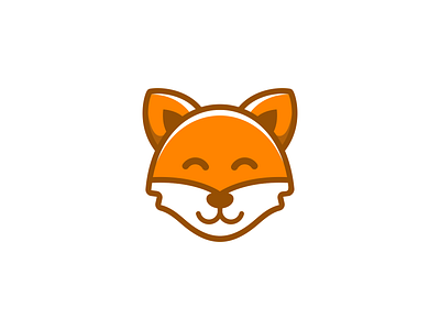 cute fox design logo