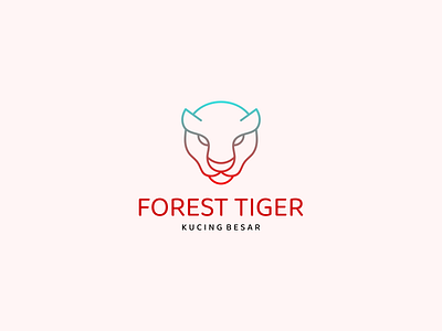 FOREST TIGER LINE app branding design forest graphic design illustration logo logo design tiger typography ui ux vector