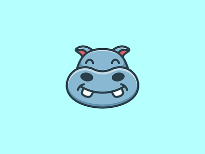 Cute Hippo Cartoon Design app branding cartoon cute hippo design graphic design hippo illustration logo typography ui ux vector