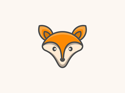 Cute Fox Cartoon Design Logo