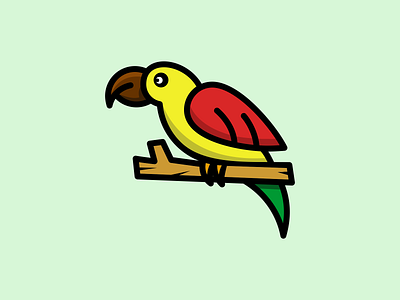 Parrot cute concept logo design app branding design graphic design illustration logo typography ui ux vector