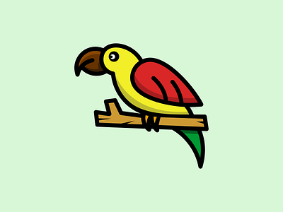 Parrot cute concept logo design