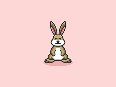 Cute Rabbit Logo Design animal app branding cartoon character design graphic design illustration logo typography ui ux vector