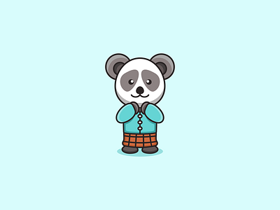 panda cute concept logo design