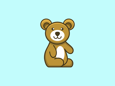 Cute bear concept logo design