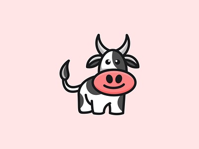 Cute cow concept logo design