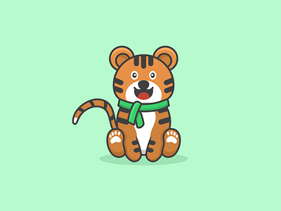 Cute Tiger concept logo design