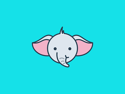 Cute Elephant Cartoon Design app branding design graphic design illustration logo typography ui ux vector