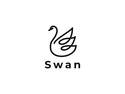 Swan Logo Line app branding design graphic design illustration logo swan logo line typography ui ux vector