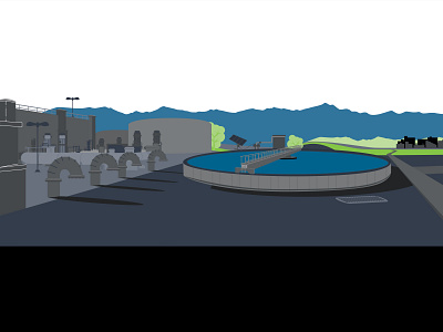 Water Treatment Plant Illustration illustration