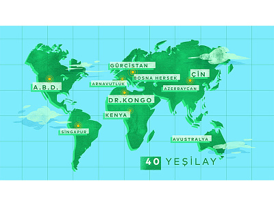 yesilay world map color design graphic illustration motion scene