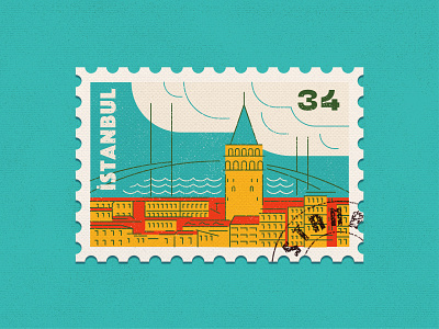 Istanbul Stamp artwork graphic design illustration illustrator istanbul line art photoshop rebound stamp weekly challenge weekly warm-up