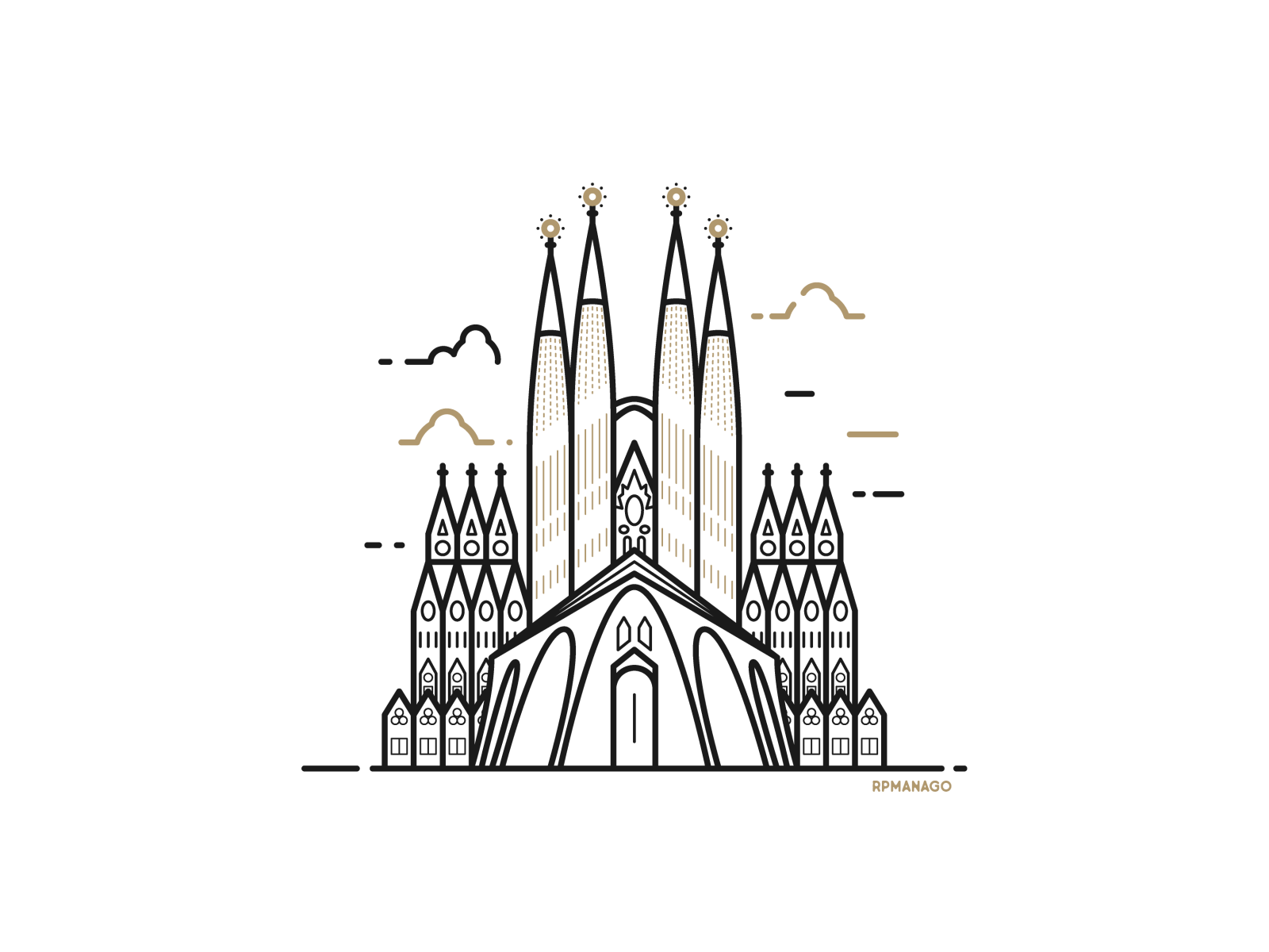 Barcelona, Spain - Sagrada Familia by Rosemarie Mañago on Dribbble