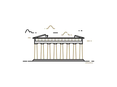 Athens, Greece - Parthenon architecture athens city design flat graphic design greece icon illustration landmark lineart minimalism parthenon travel