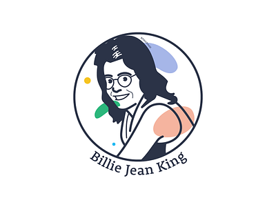 Billie Jean King 2d art billie jean king design face graphic design iconic iconic women illustration lgbt sports tennis tennis player woman women