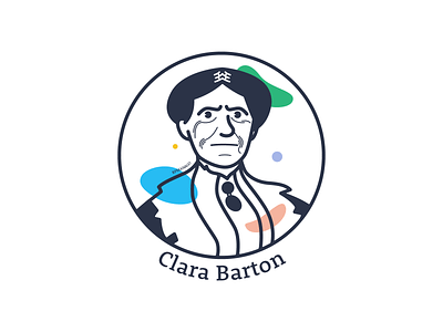Clara Barton 2d american red cross art civil war clara barton design face graphic design iconic iconic women illustration nurse red cross woman women