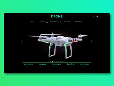 Landing Page branding drone ui ux web design