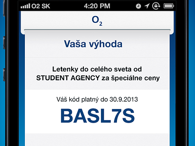 O2 iOS application - concept application benefit blue ios iphone mobile simple ticket ui