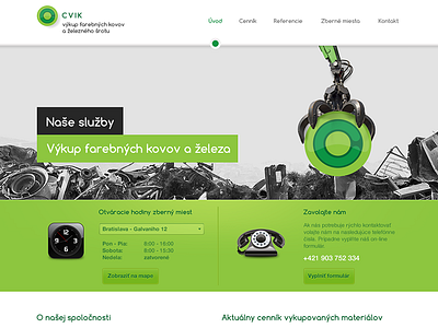 CVIK - Scrap metal / website brand green scrap simple website white