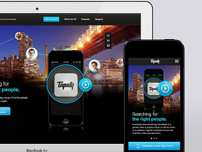 TAPATY - micropage / responsive application blue contacts dark ios parallax responsive share tapaty