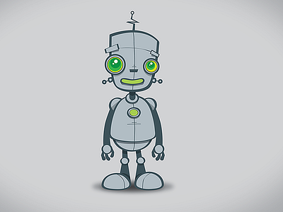 Robot - Akciomat.sk funny illustration logo robot symbol