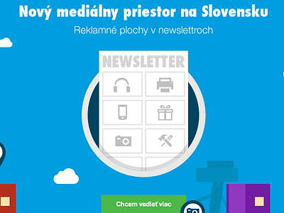 Freshmail - web blue color flat green icon mail newsletter one page responsive simple web