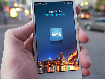 Tapaty - mobile application app application blue flat iphone mobile people simple social ui