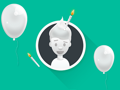 Party Boy - WEZEO baloon boy character design fire flat green party simple smile time