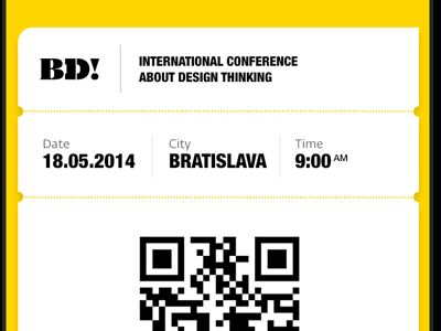 Mobile Ticket for By Design Conference clean code conference ios iphone mobile qr simple ticket ui