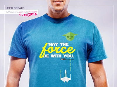 WEZEO / MAY THE force BE WITH YOU blue brand company starwars tshirt wezeo