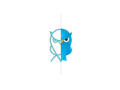 OWL concept / logotype bird blue brand concept icon logo owl sketch symbol