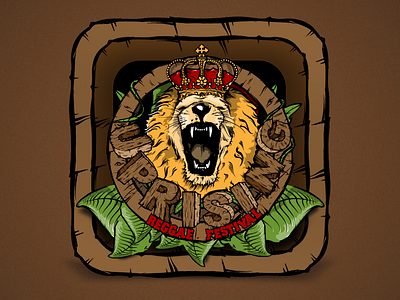 UPRISING REGGAE FESTIVAL icon brown festival green icon ios iphone jungle reggae