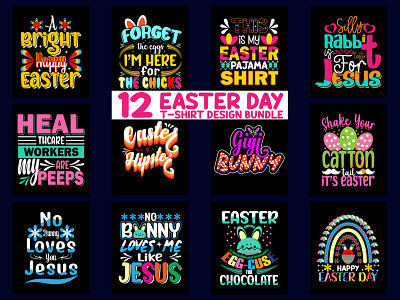 Happy Easter day t-shirt design bundle