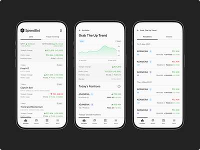 SpeedBot - UX/UI design of the Algo trading