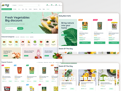 Ecommerce vegetables template appdesign brochure graphic design logo socialmedia template ui uxui visitingcard