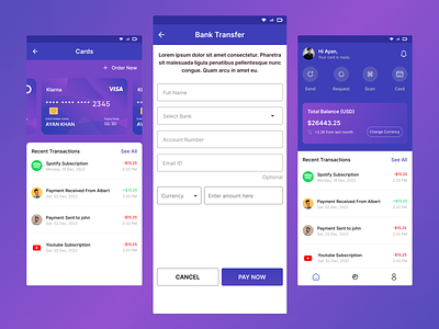 Bank Mobile app design UI/UX Design