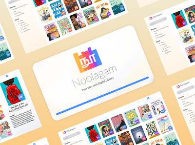 Noolagam - Digital Bookshelf App app design design ebook figma uidesign uiux