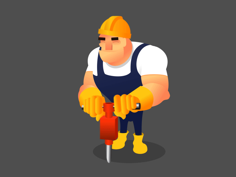 Construction Worker aftereffects animation character design fun motion wiggle worker