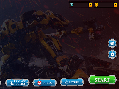 Robo Fight Game Main Menu adobephotoshop design gameart gamedesign gameui graphic design ui uiuxdesign