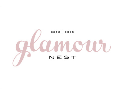 Glamournest logo design typography