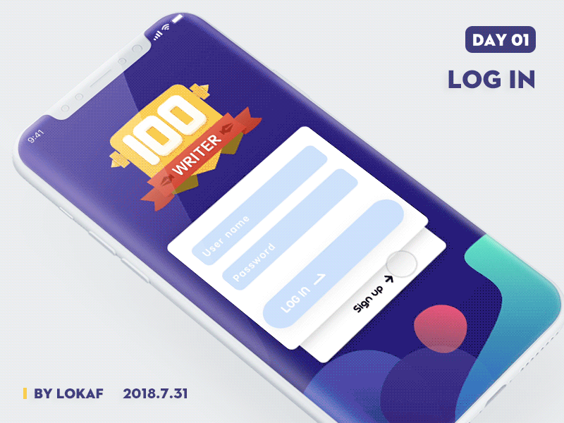 UI100day - Day01 _ LOG IN 100day login