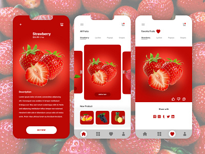 Fruit App Design app design app ui design application design design e commerce app fruit fruit app fruit app design illustration logo mobile app design ui design user interface design