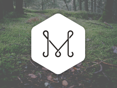 M monogram curly logo mark monogram