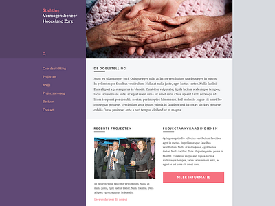 Hoogeland Zorg colorpalette desktopview flat homepage simple website
