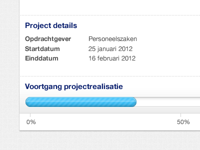 Project progress blue fireworks intranet progress bar ui
