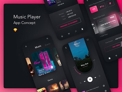 Music Player Mobile App app case study design frosting project sketch sketch app visual design